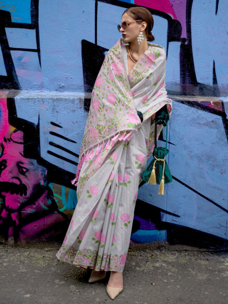 showcasing the beauty and craftsmanship of Silk Saree.