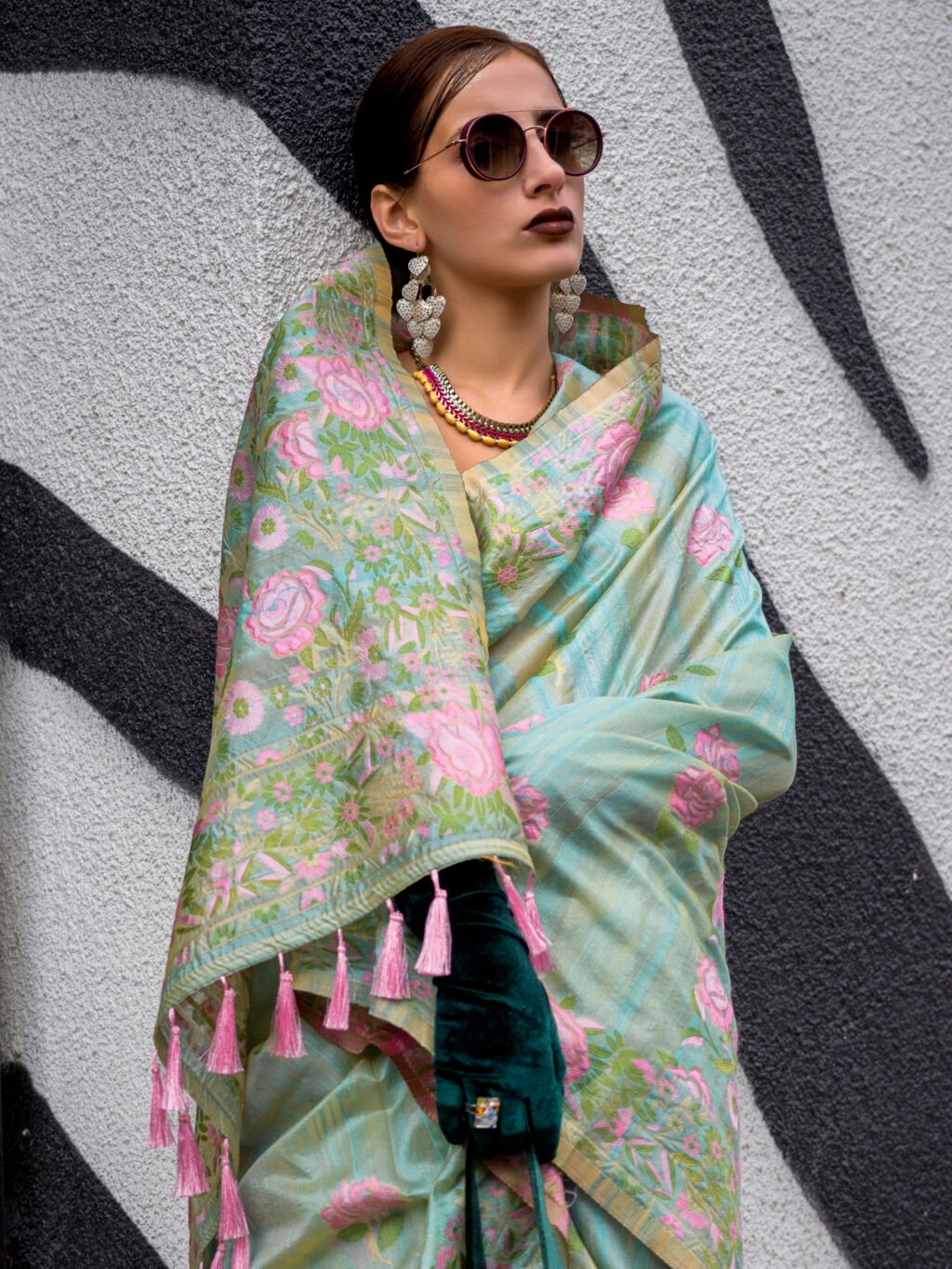 showcasing the beauty and craftsmanship of Party Wear Saree.