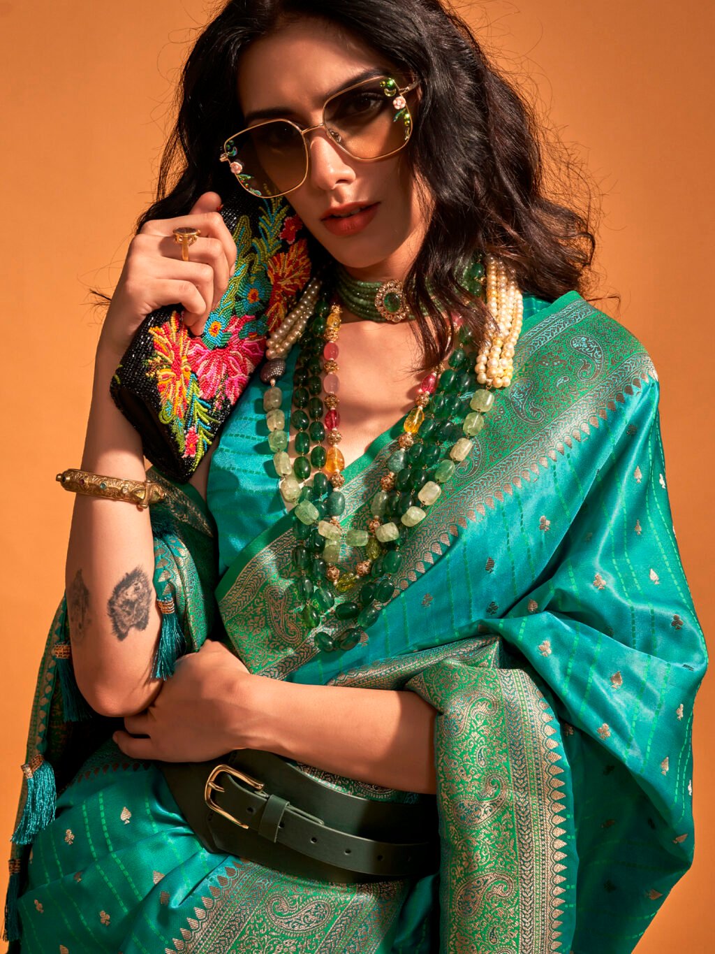 showcasing the beauty and craftsmanship of Silk Saree.