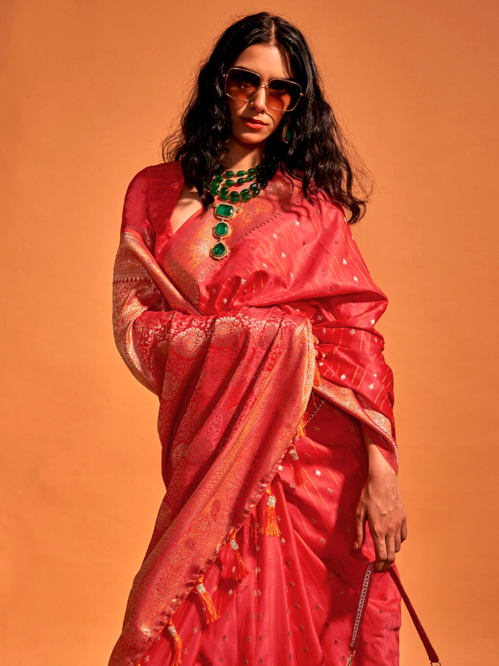 showcasing the beauty and craftsmanship of Designer Saree.