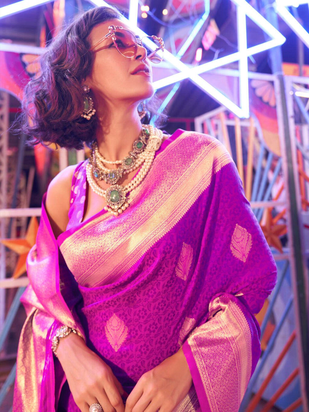 showcasing the beauty and craftsmanship of Designer Saree.