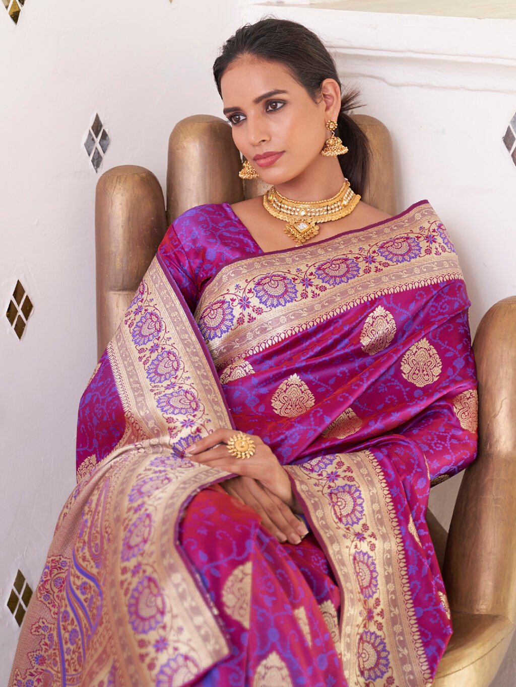 showcasing the beauty and craftsmanship of Silk Saree.