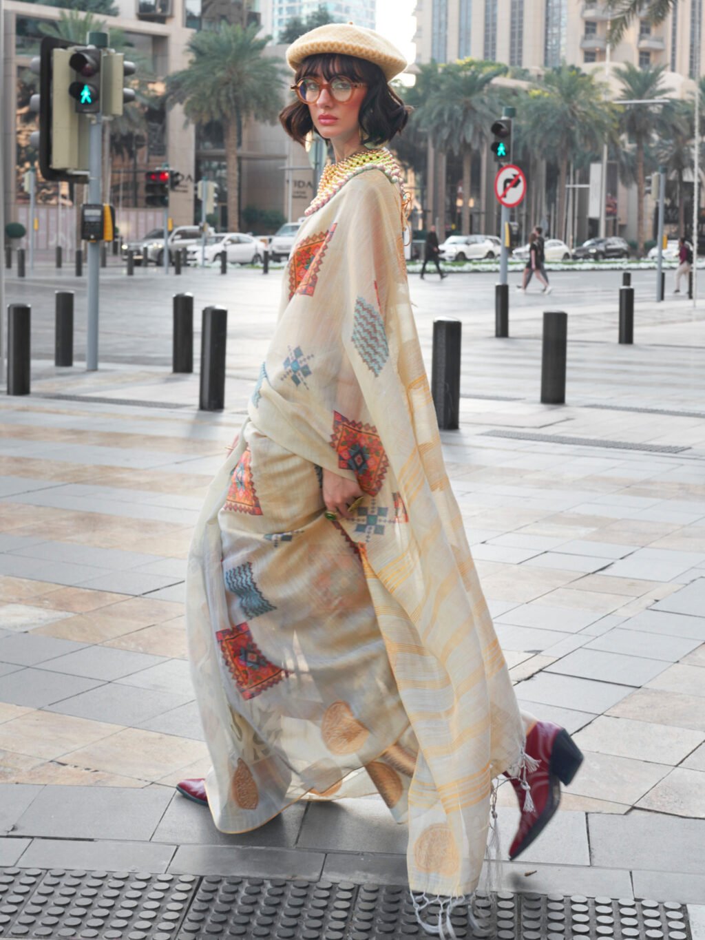 showcasing the beauty and craftsmanship of Designer Saree.