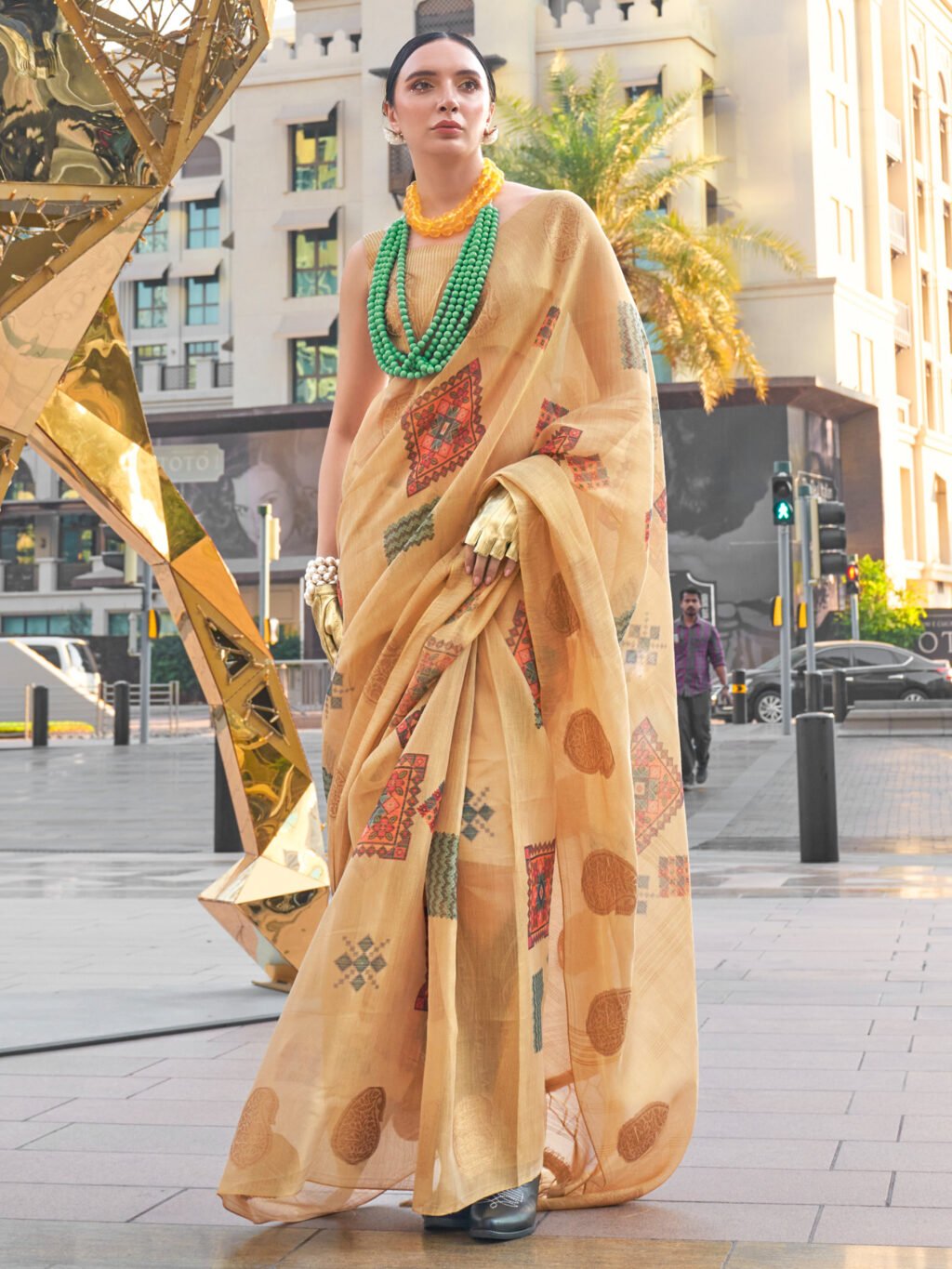 Image of Beige Saree