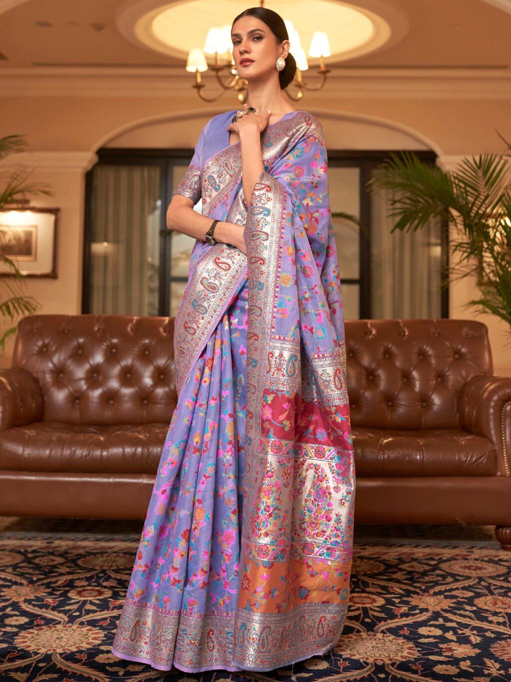 Image of Lavendar Silk Saree