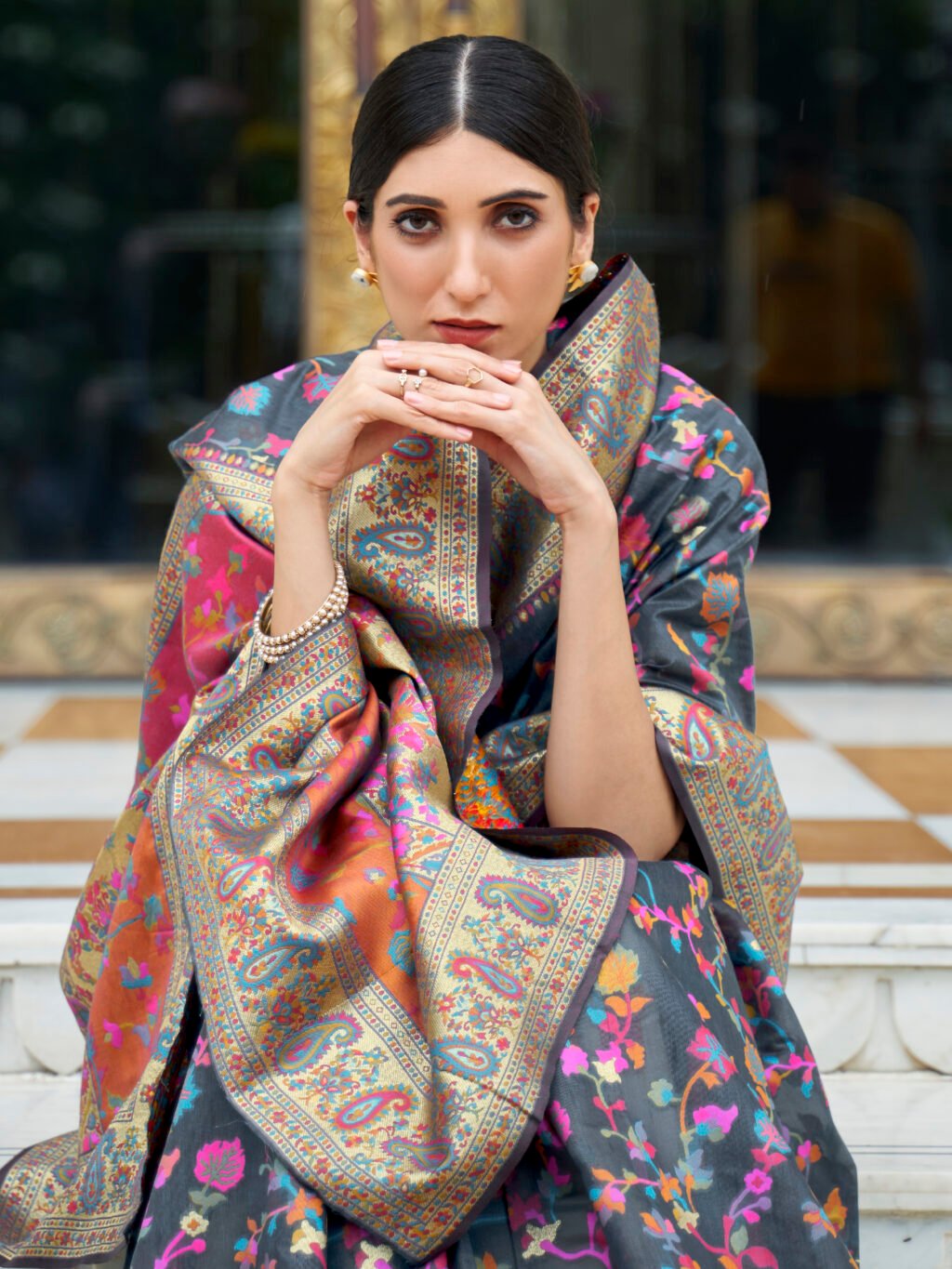 showcasing the beauty and craftsmanship of Silk Saree.