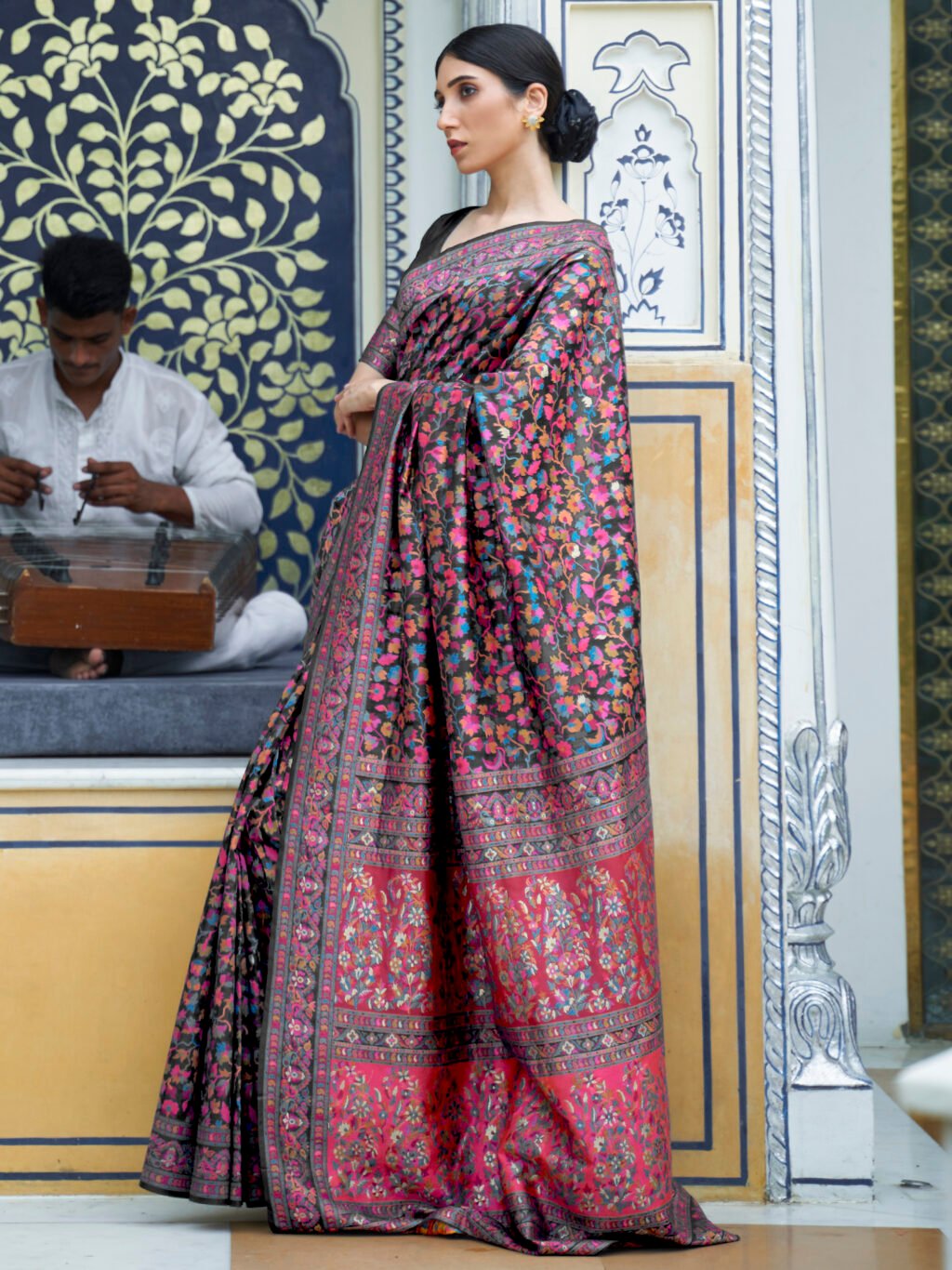 Image of Black Silk Saree
