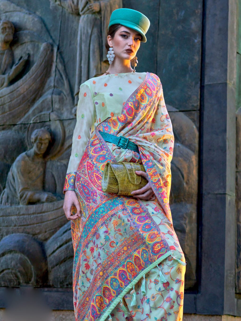 showcasing the beauty and craftsmanship of Festive Saree.
