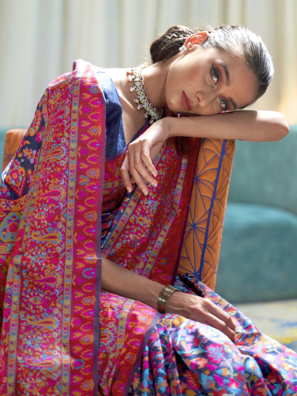 showcasing the beauty and craftsmanship of Party Wear Saree.
