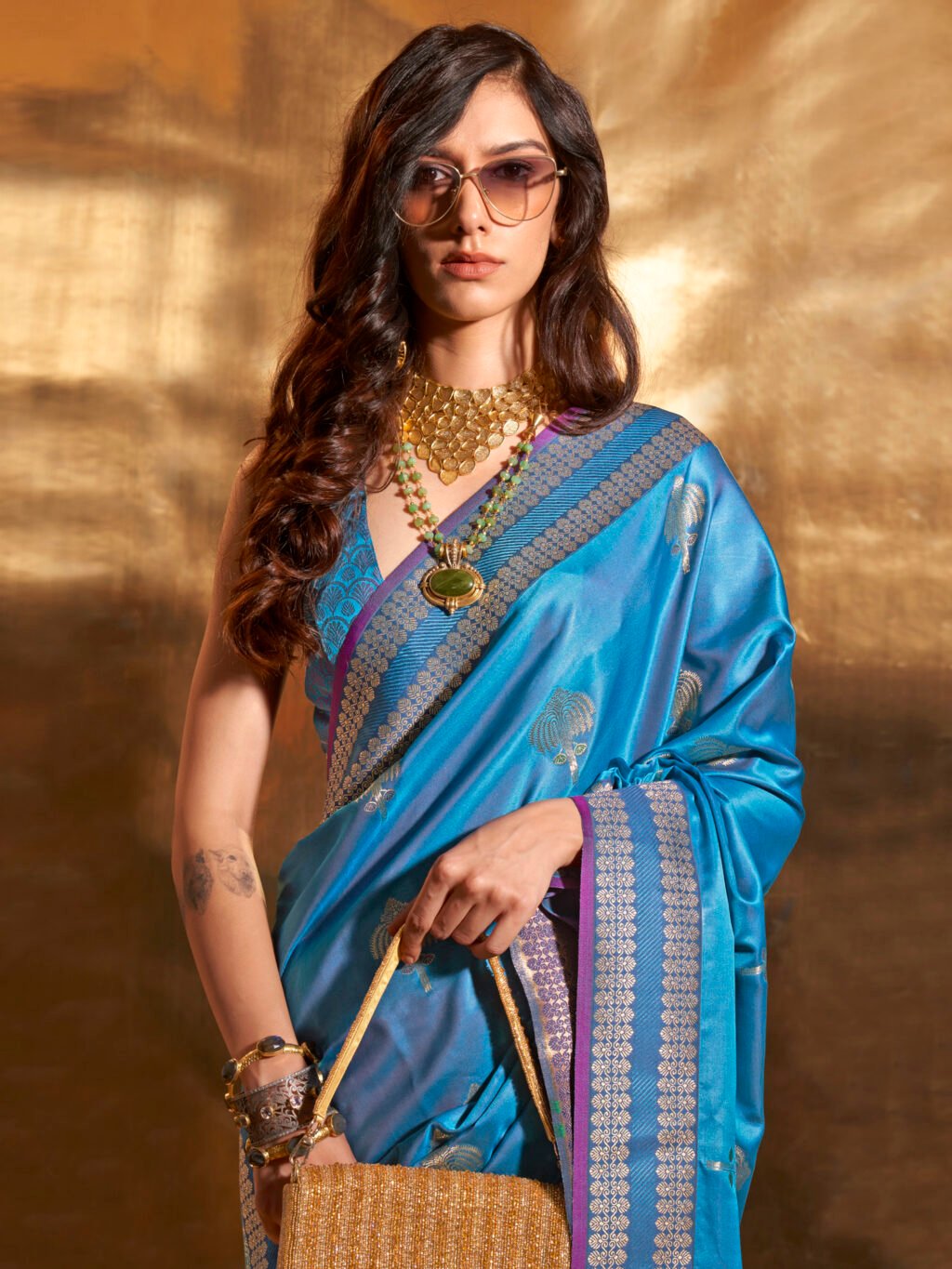 showcasing the beauty and craftsmanship of Party Wear Saree.