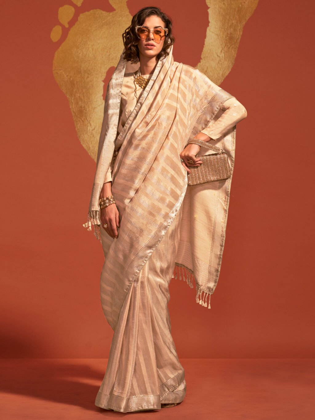 showcasing the beauty and craftsmanship of Designer Saree.