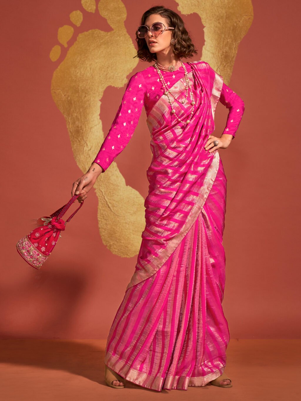 showcasing the beauty and craftsmanship of Designer Saree.