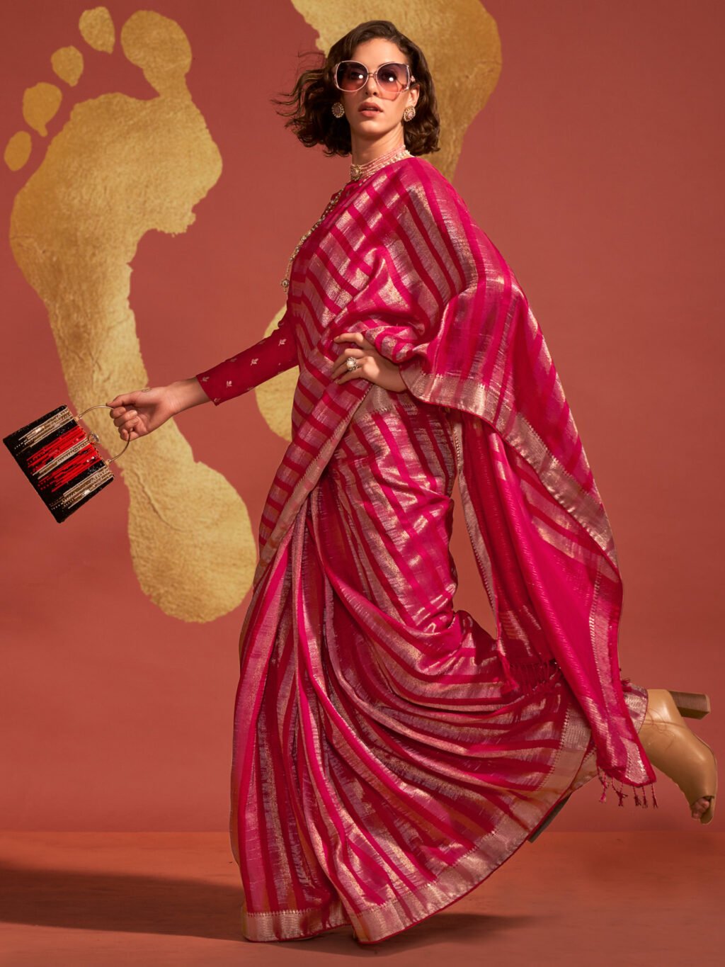 showcasing the beauty and craftsmanship of Party Wear Saree.