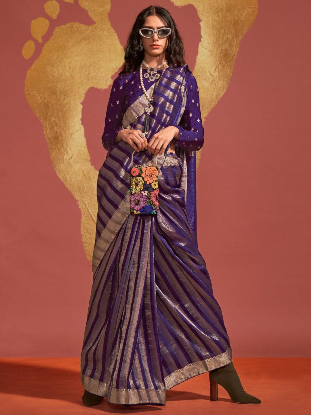 showcasing the beauty and craftsmanship of Party Wear Saree.