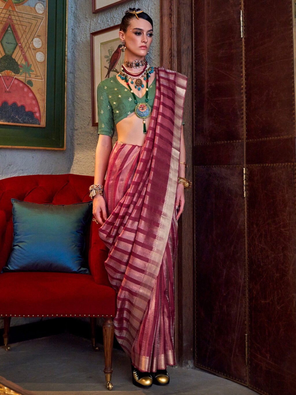 showcasing the beauty and craftsmanship of Traditional Saree.