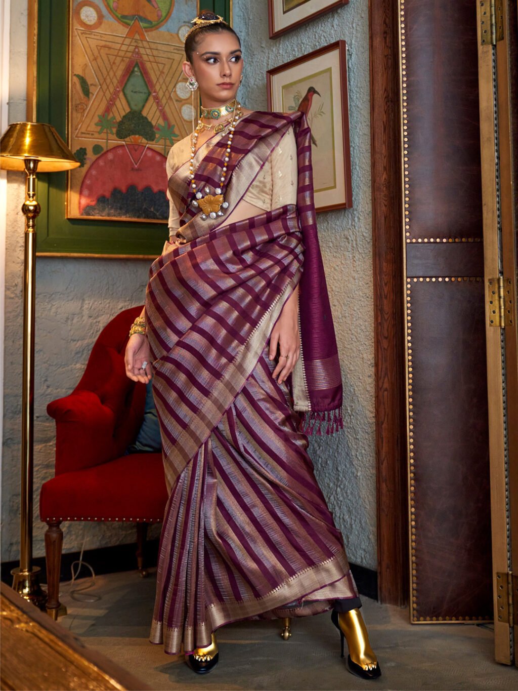 showcasing the beauty and craftsmanship of Silk Saree.
