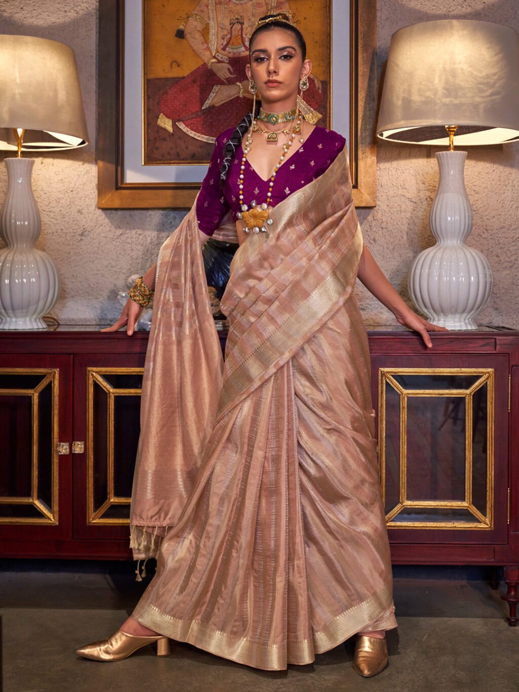 showcasing the beauty and craftsmanship of Party Wear Saree.