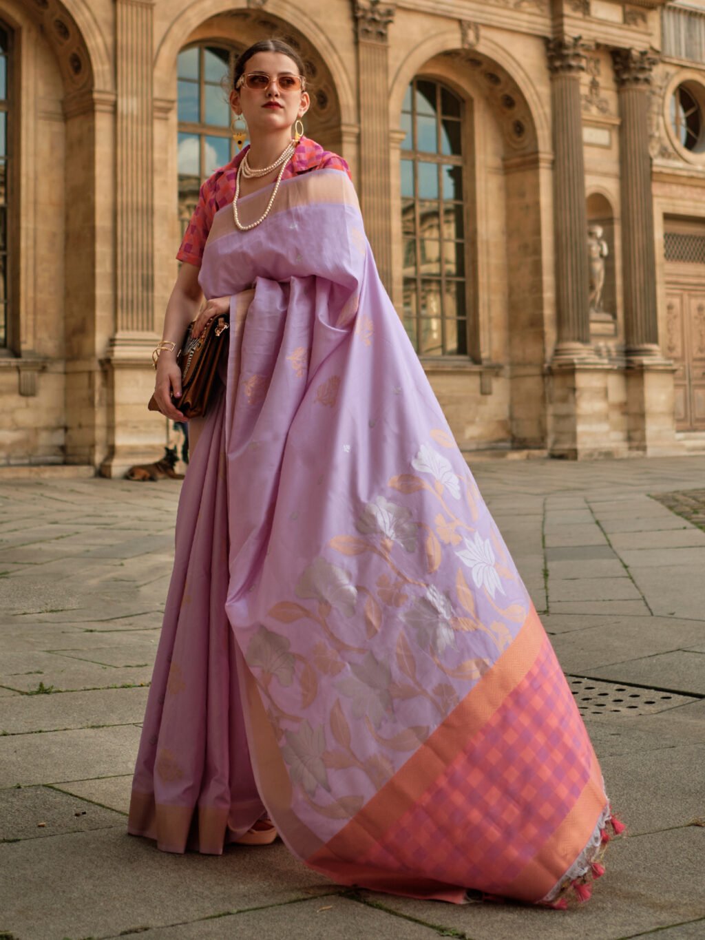 Image of Lavendar Silk Saree