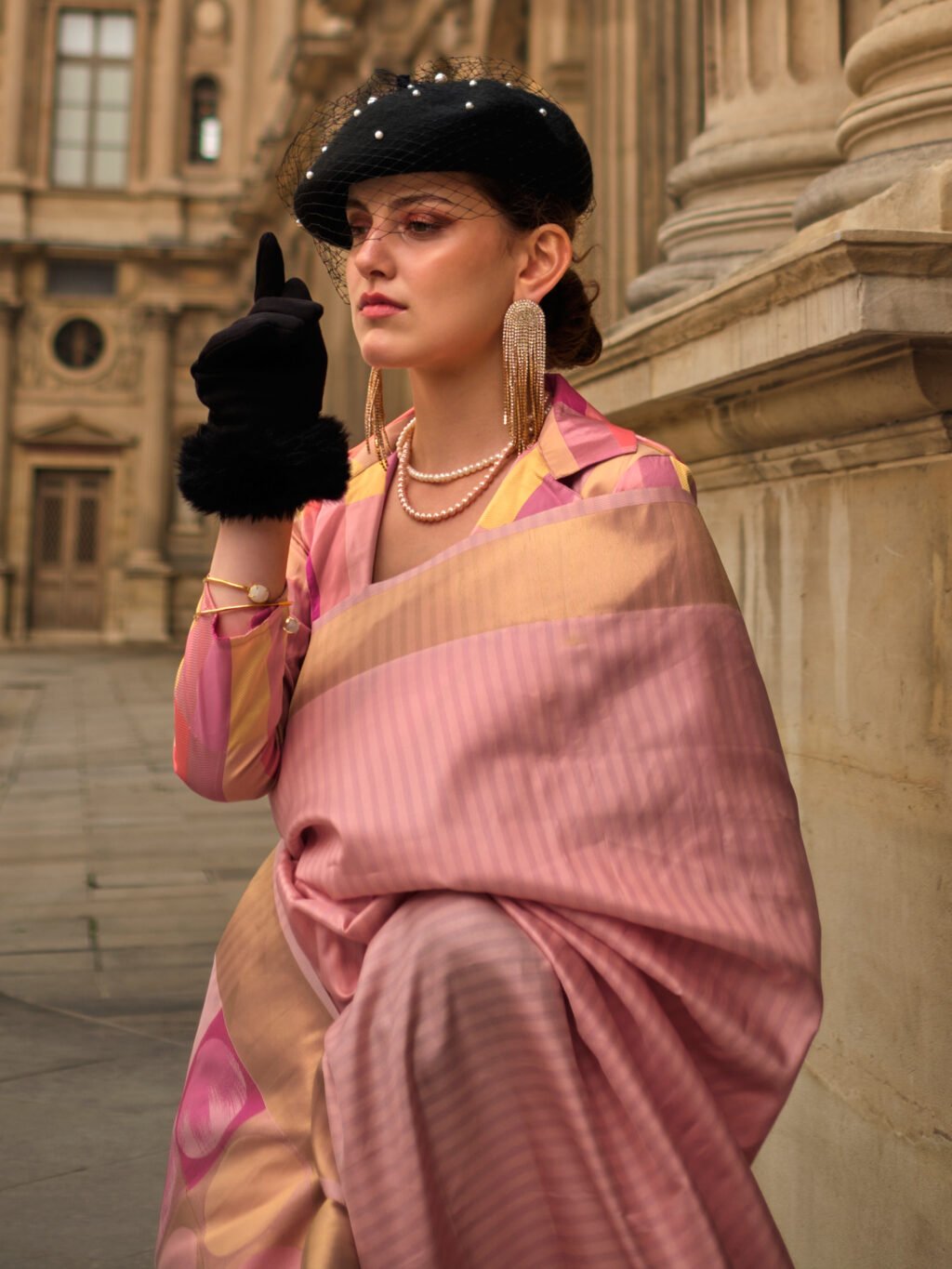 showcasing the beauty and craftsmanship of Silk Saree.