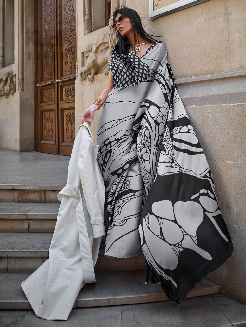Image of Grey Saree
