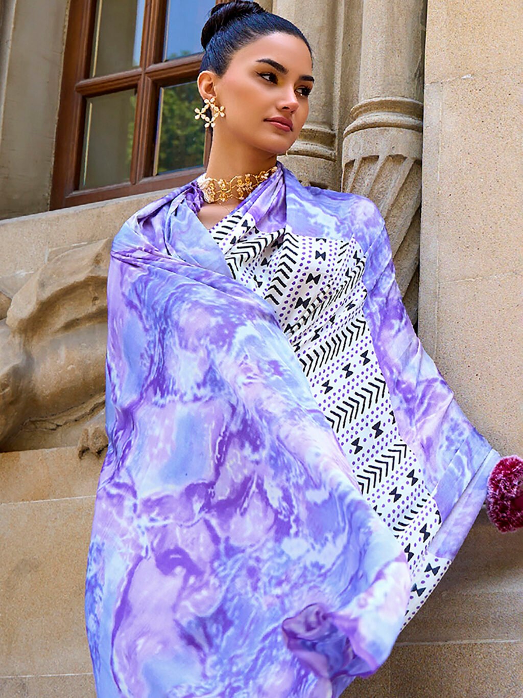 showcasing the beauty and craftsmanship of Party Wear Saree.