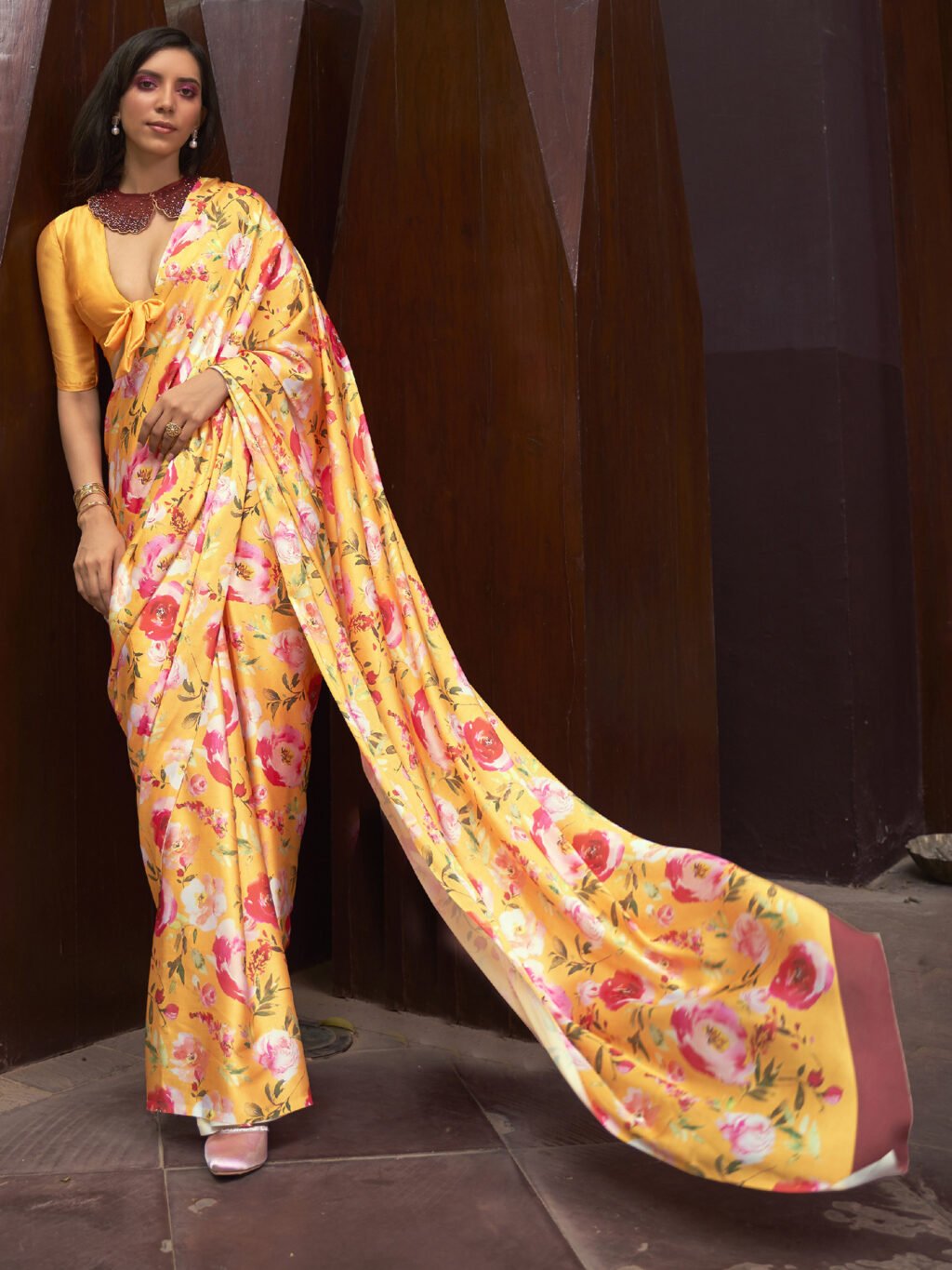showcasing the beauty and craftsmanship of Party Wear Saree.