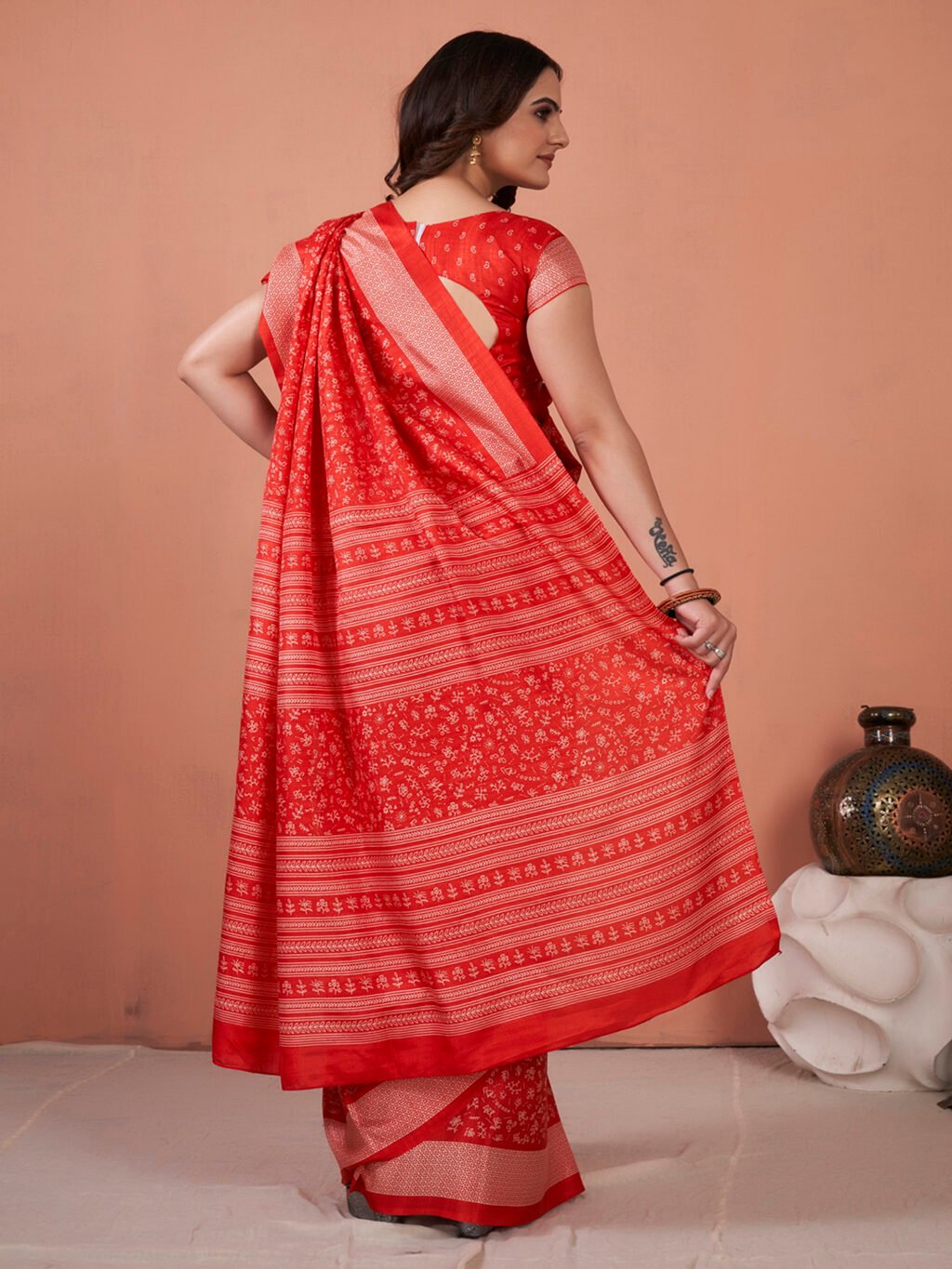 showcasing the beauty and craftsmanship of Silk Saree.