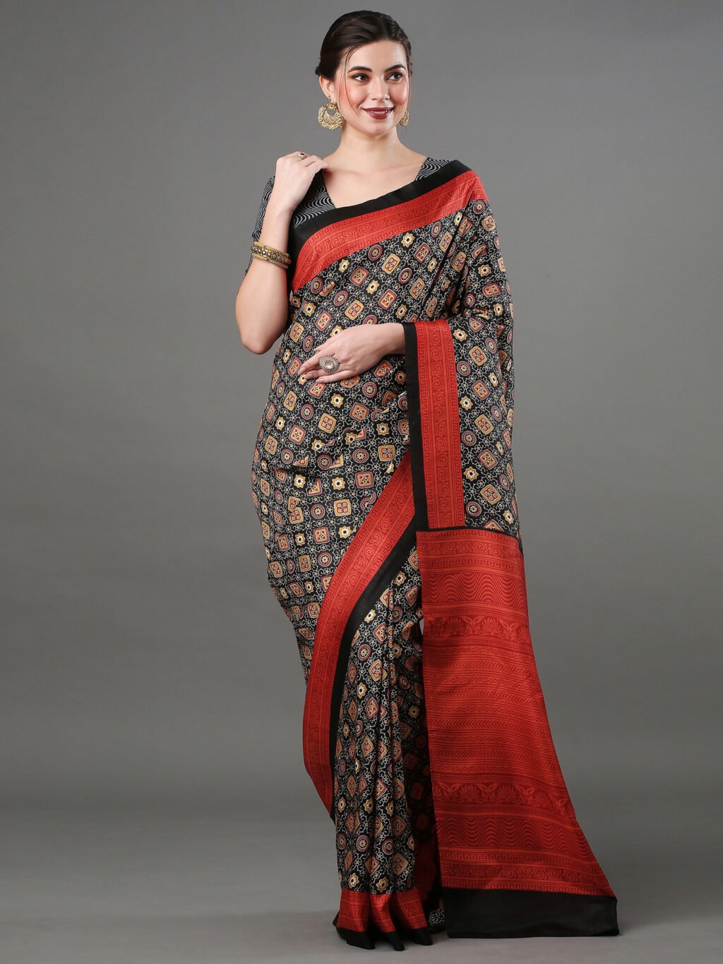 Image of Black Silk Saree