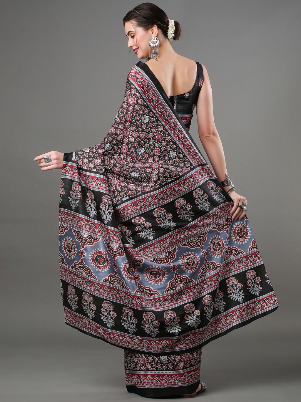 showcasing the beauty and craftsmanship of Silk Saree.
