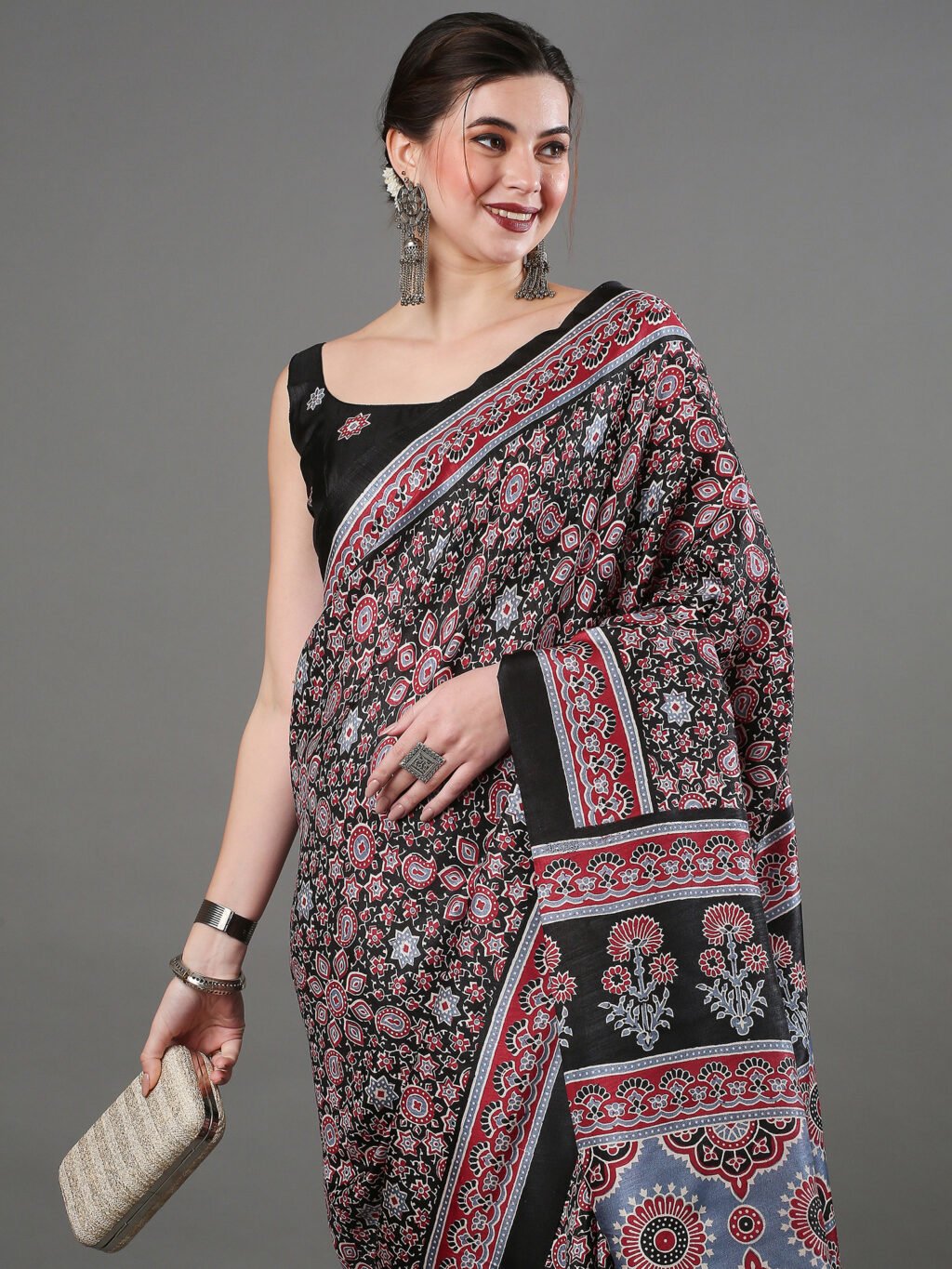 Image of Black Silk Saree