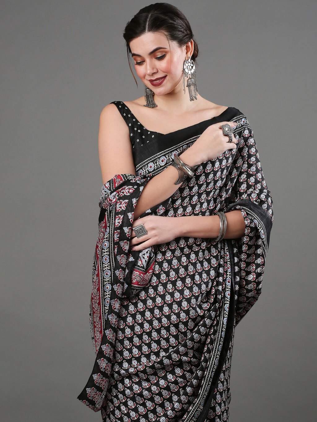 Image of Black Silk Saree
