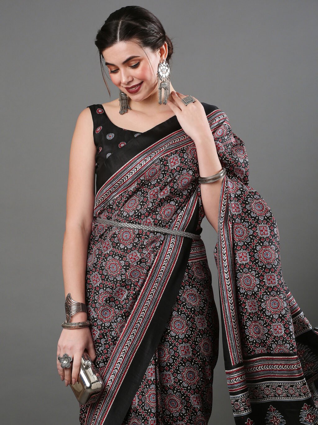 Image of Black Silk Saree