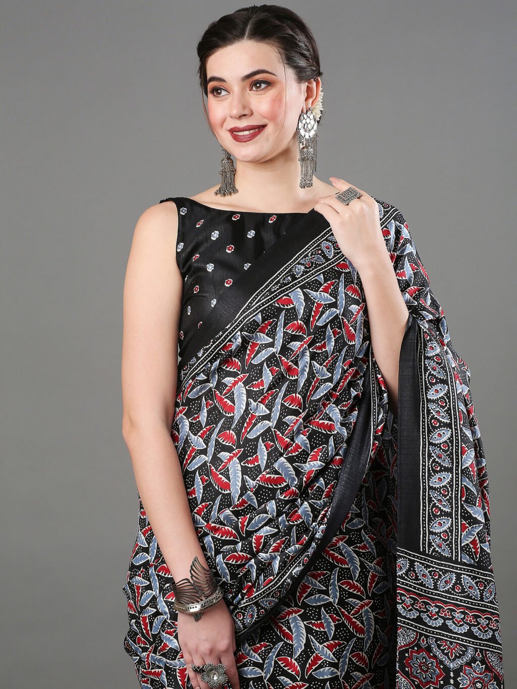 Image of Black Silk Saree