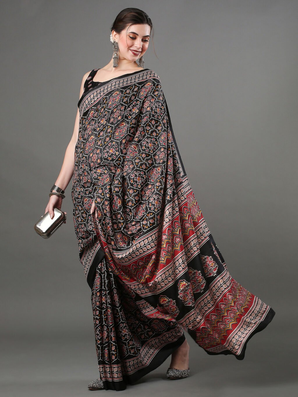 Image of Black Silk Saree