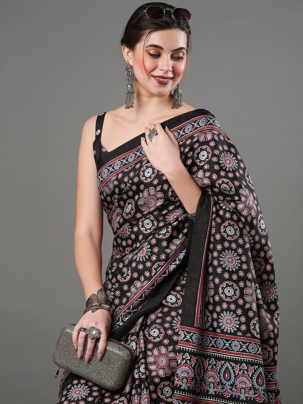 Image of Black Silk Saree