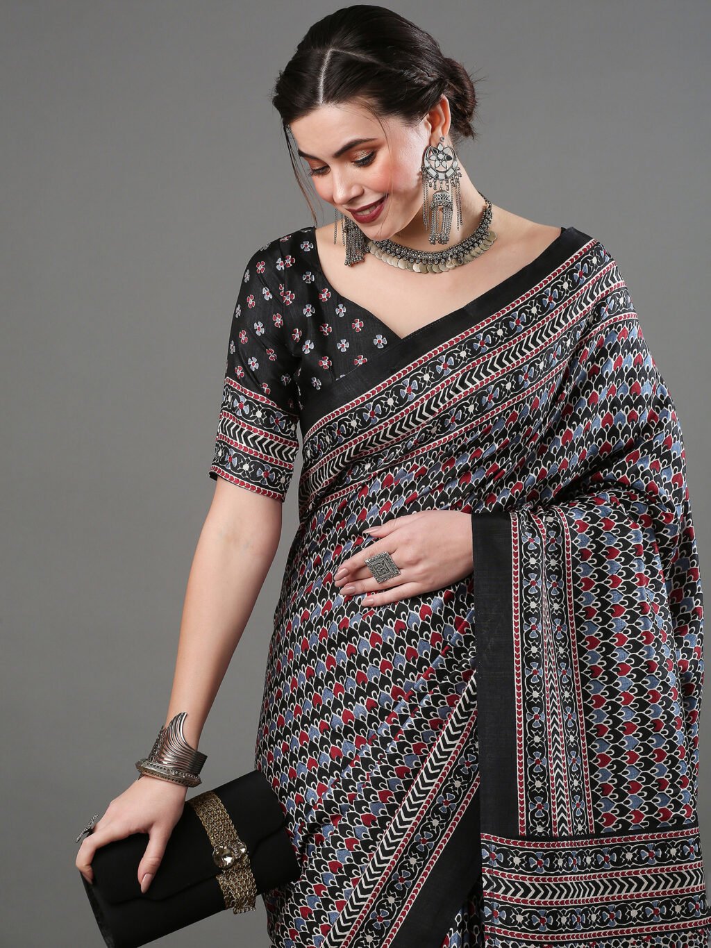 Image of Black Silk Saree
