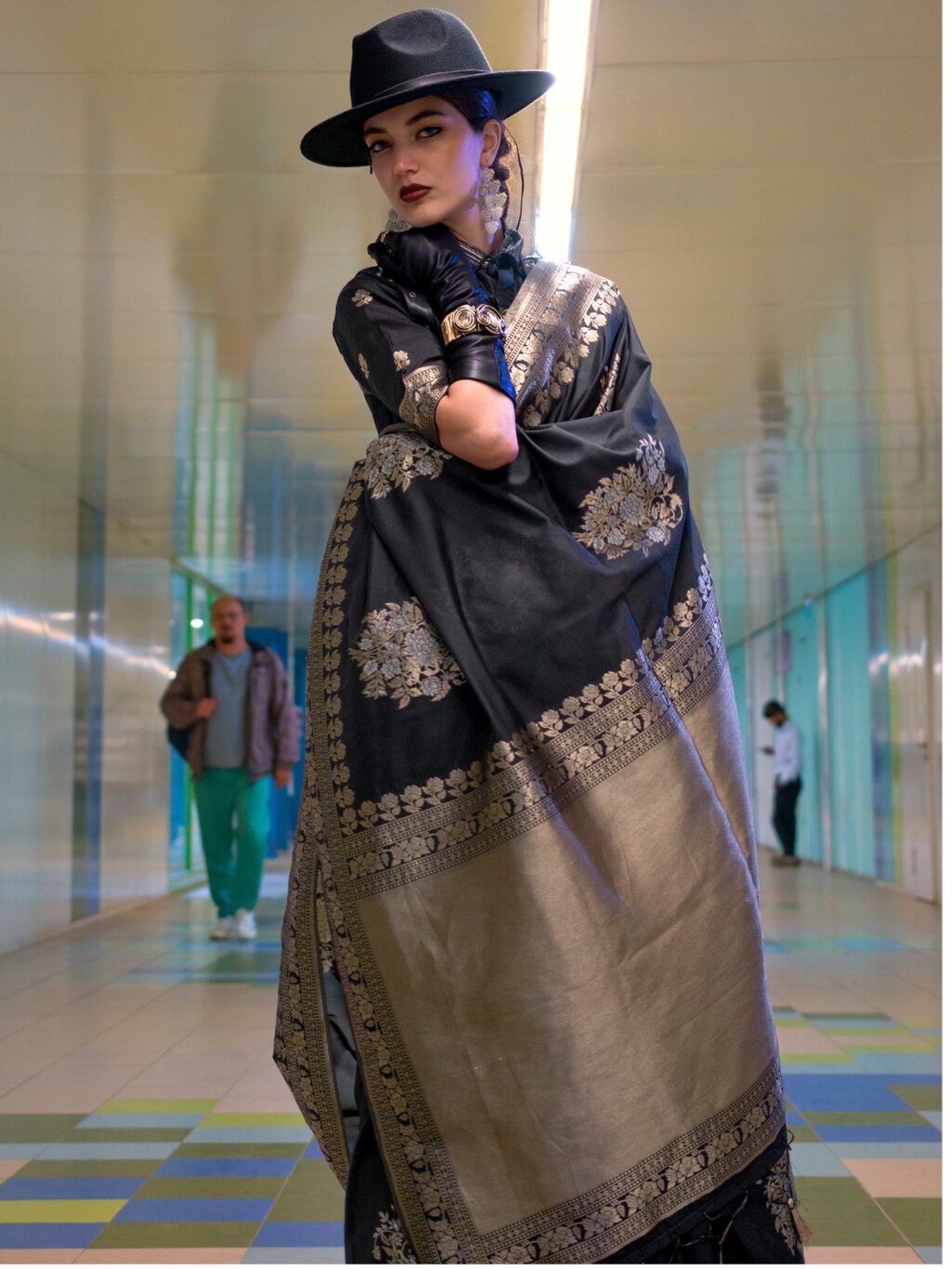 showcasing the beauty and craftsmanship of Festive Saree.