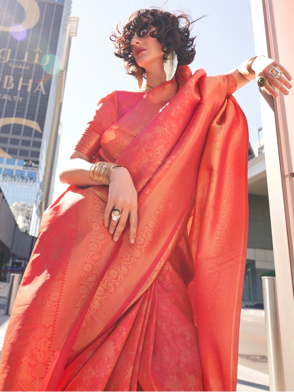 showcasing the beauty and craftsmanship of Festive Saree.
