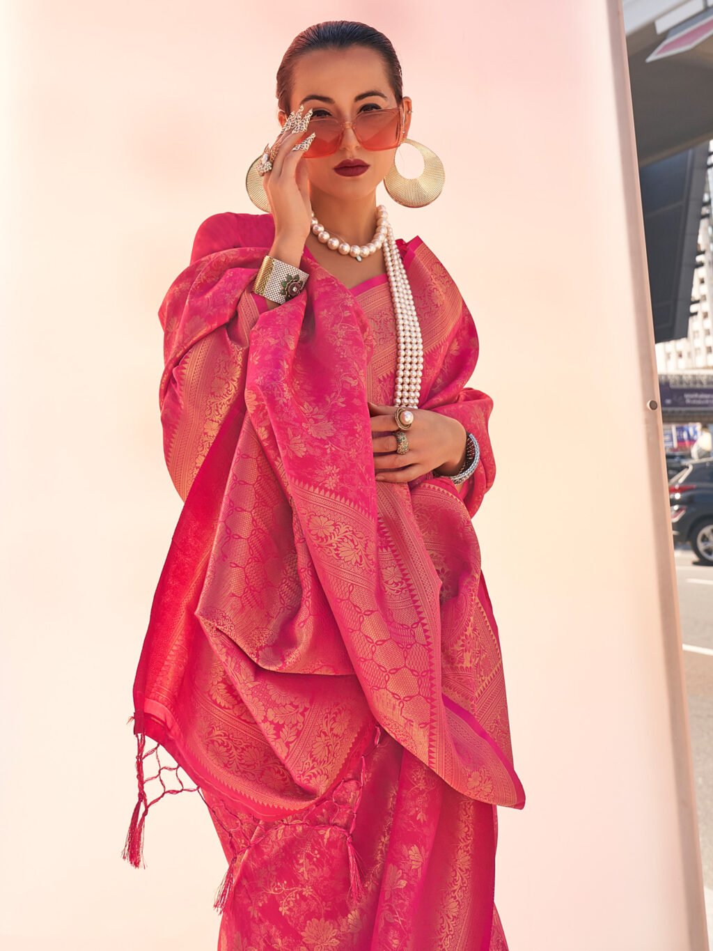 showcasing the beauty and craftsmanship of Silk Saree.