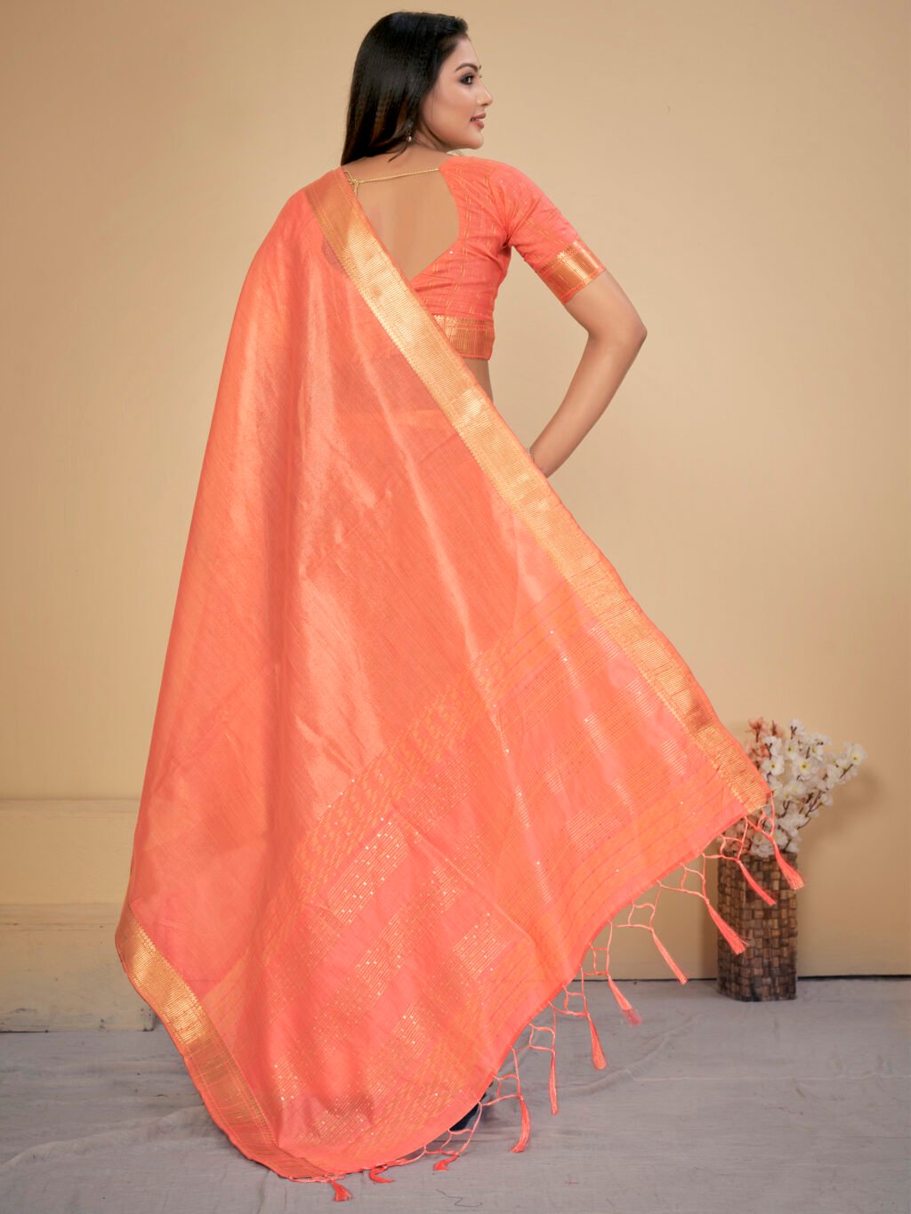 showcasing the beauty and craftsmanship of Silk Saree.