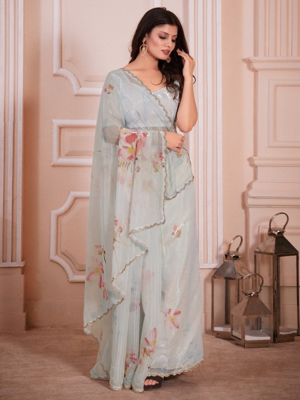 Image of Light Blue Saree