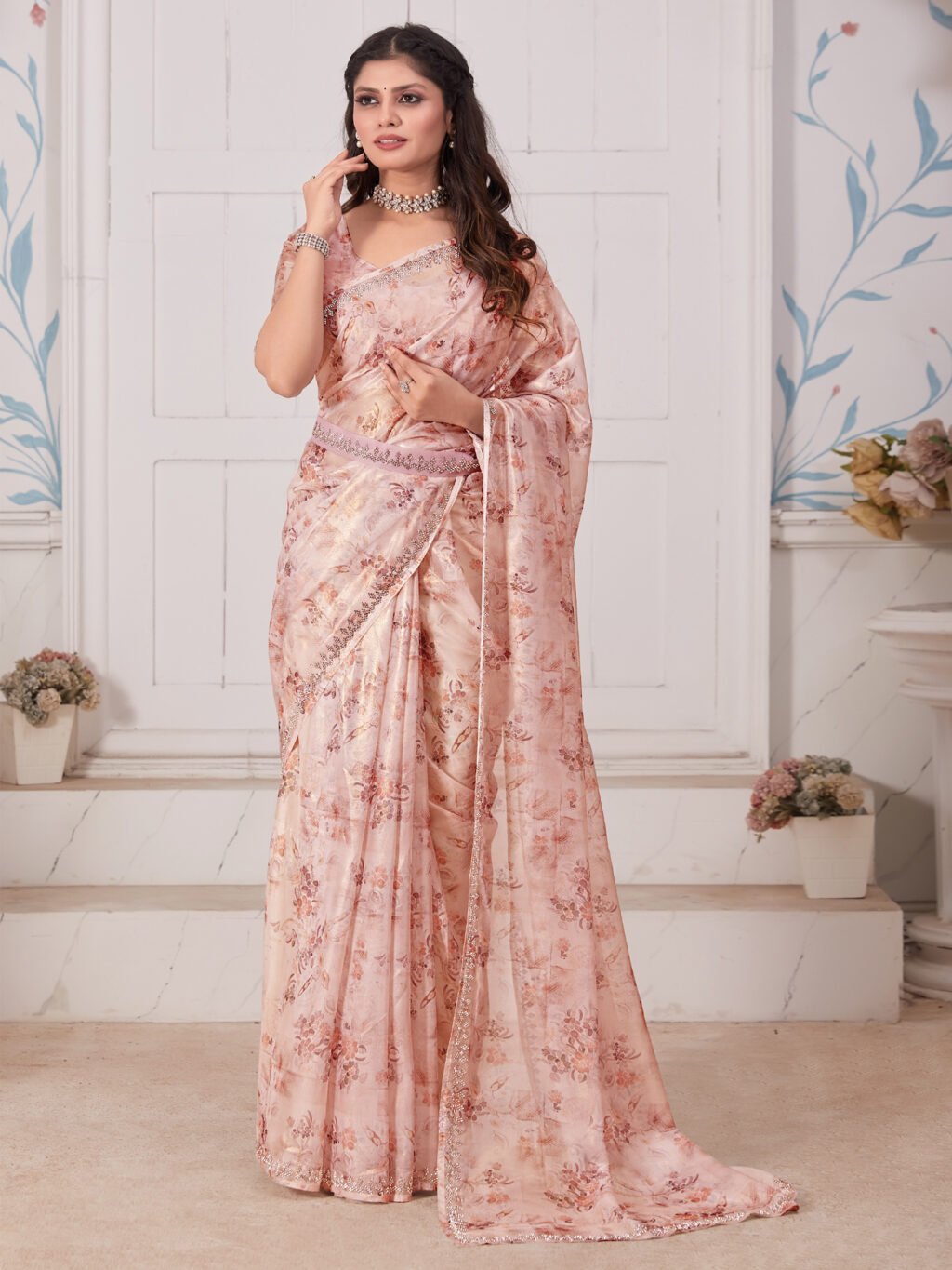 Image of Peach Saree