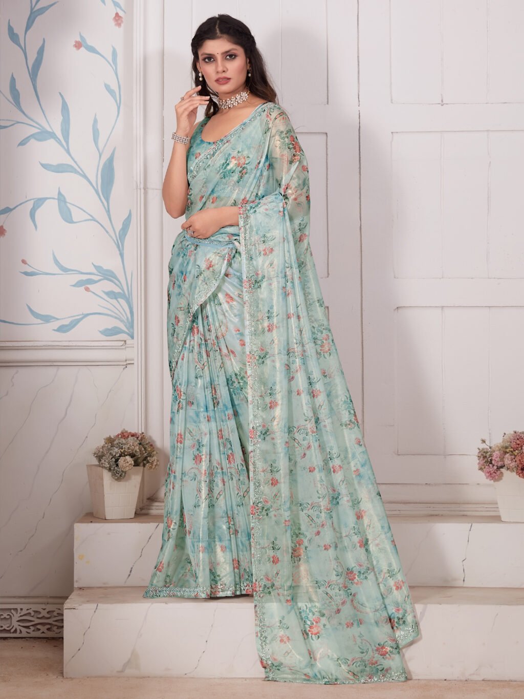 Image of Light Blue Saree
