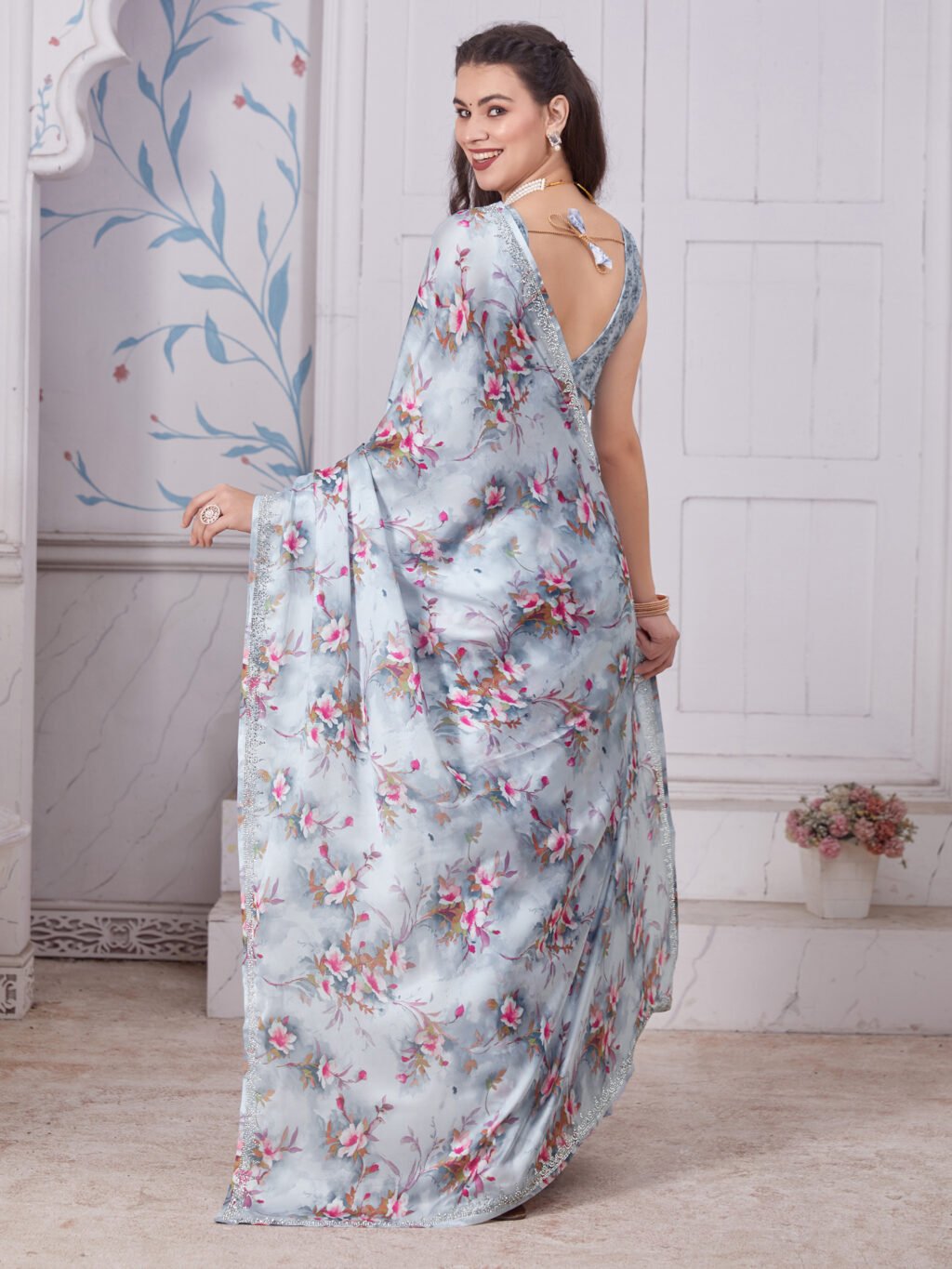 showcasing the beauty and craftsmanship of Silk Saree.