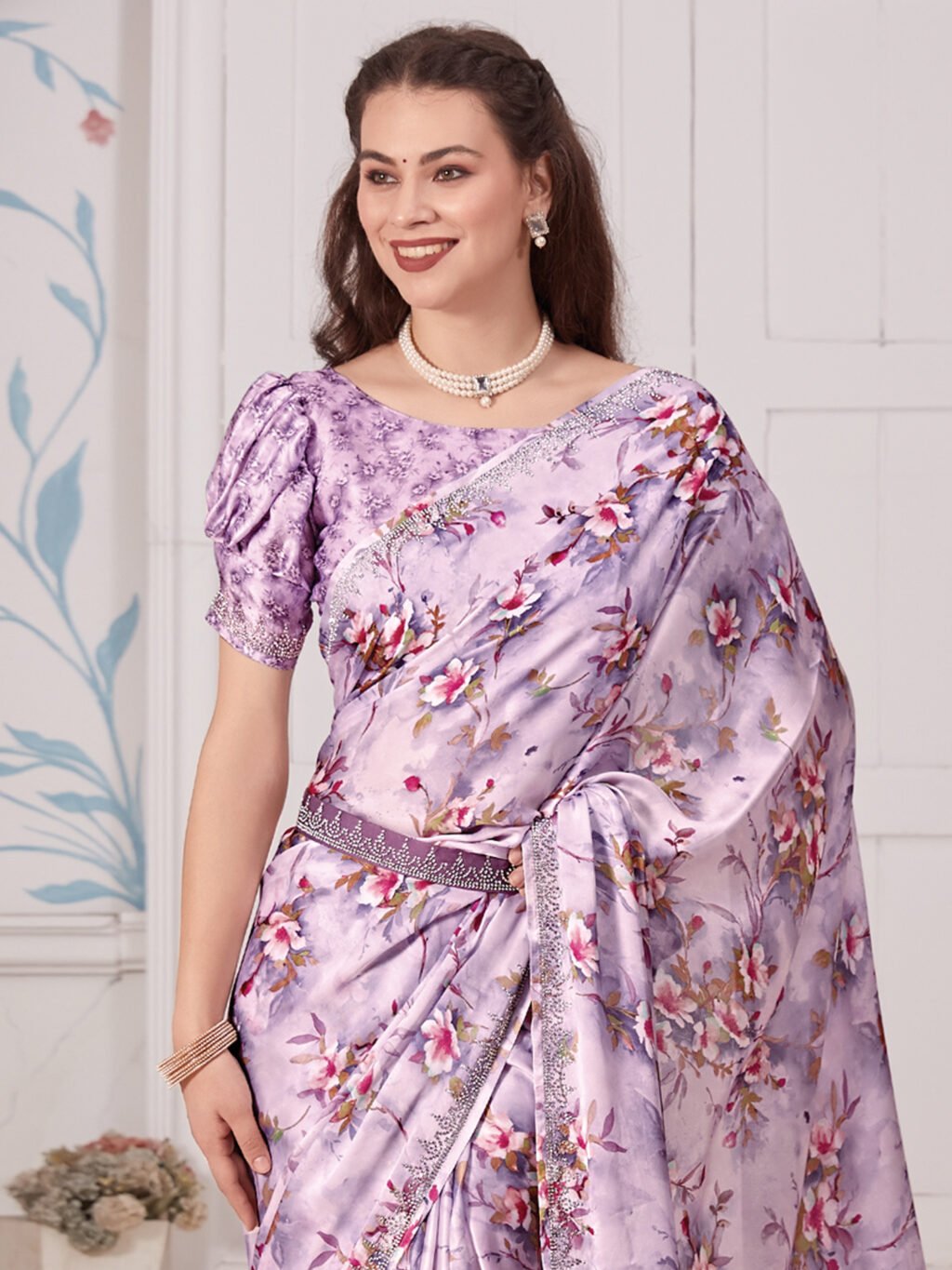 Mauve Silk Saree - Image 3