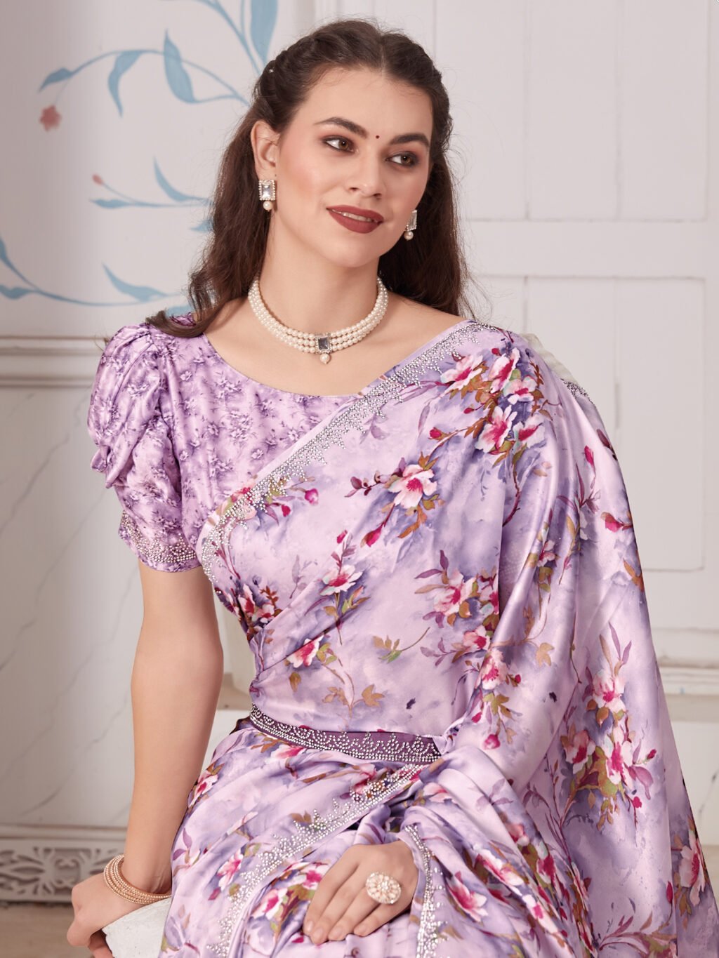 Mauve Silk Saree - Image 4
