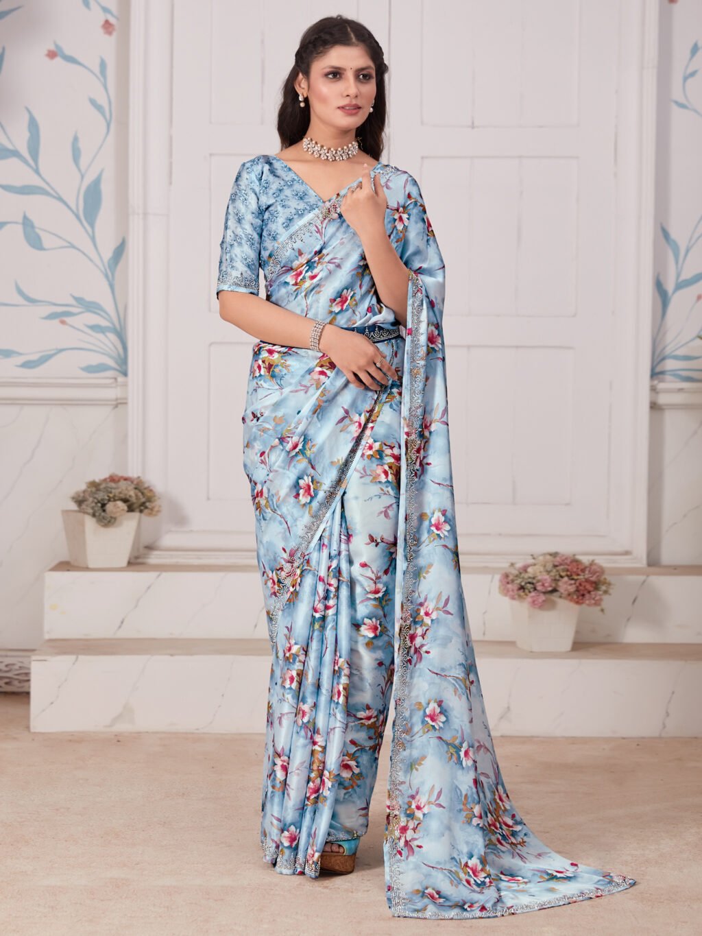 Image of Blue Silk Saree
