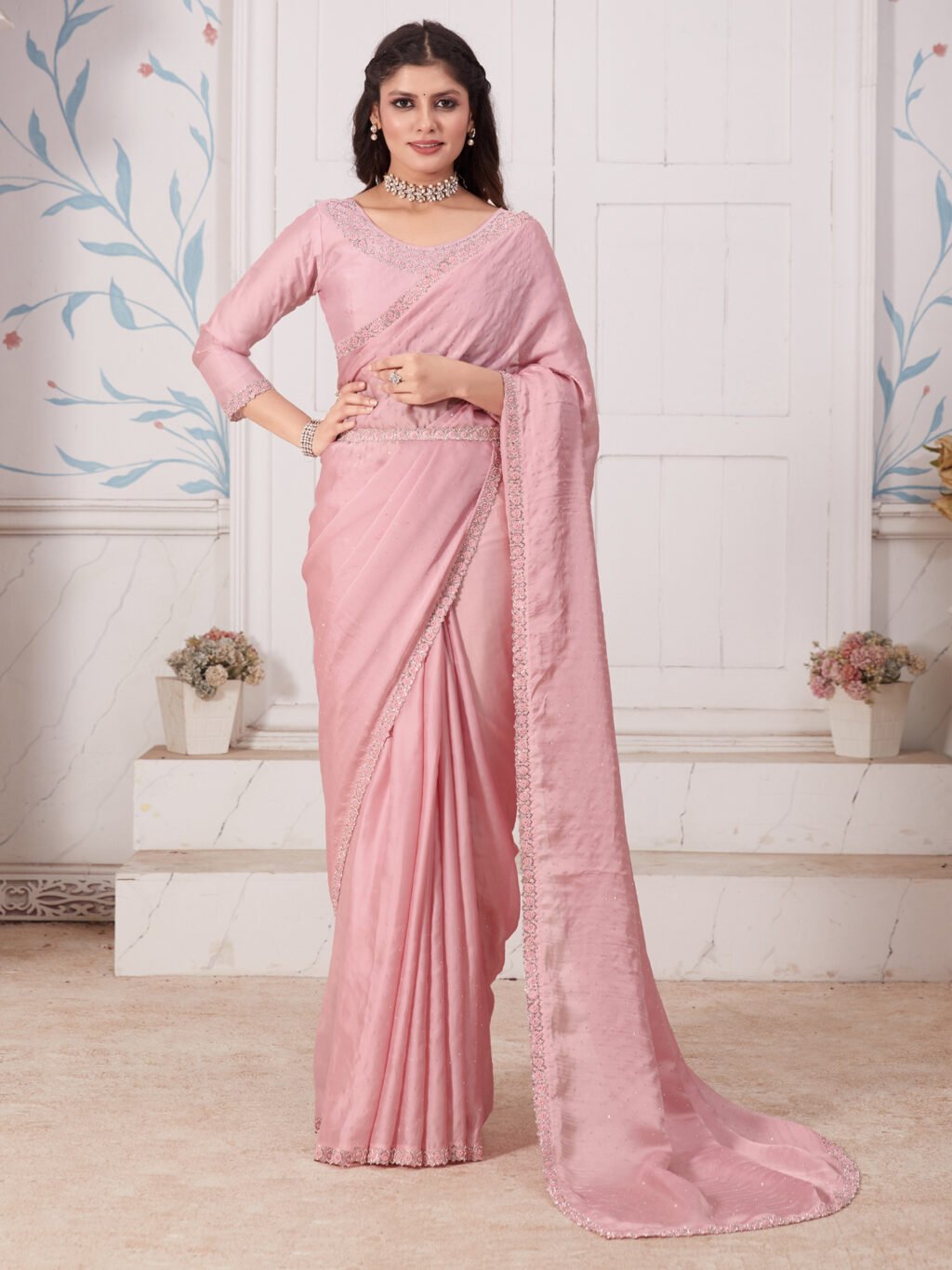 Image of Pink Silk Saree