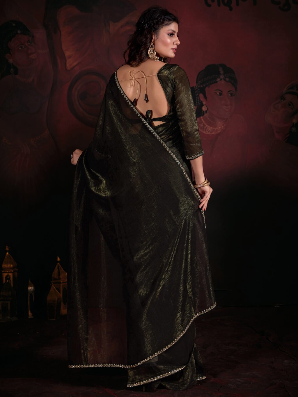 showcasing the beauty and craftsmanship of Party Wear Saree.