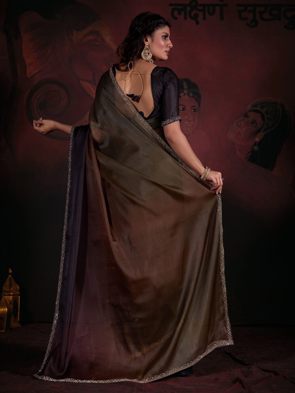 showcasing the beauty and craftsmanship of Party Wear Saree.